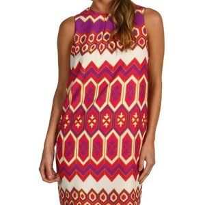 Julie Dillon Women's Size 0 Multi Color Print Sleeveless Dress